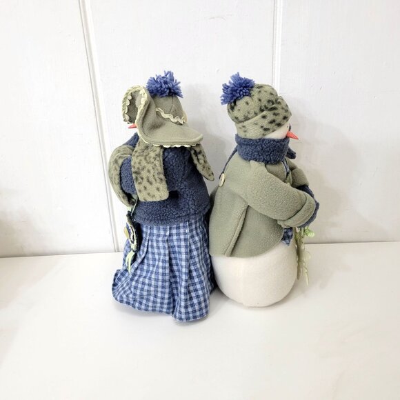 Vintage Fabric Snowman Set, Mr. and Mrs. Snowman, Winter Decor - Picture 5 of 8